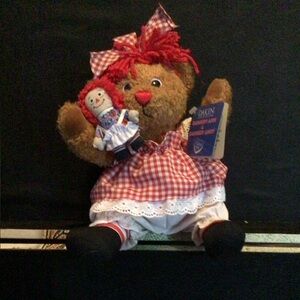 Dakine Red and White Checkered Doll with Bear